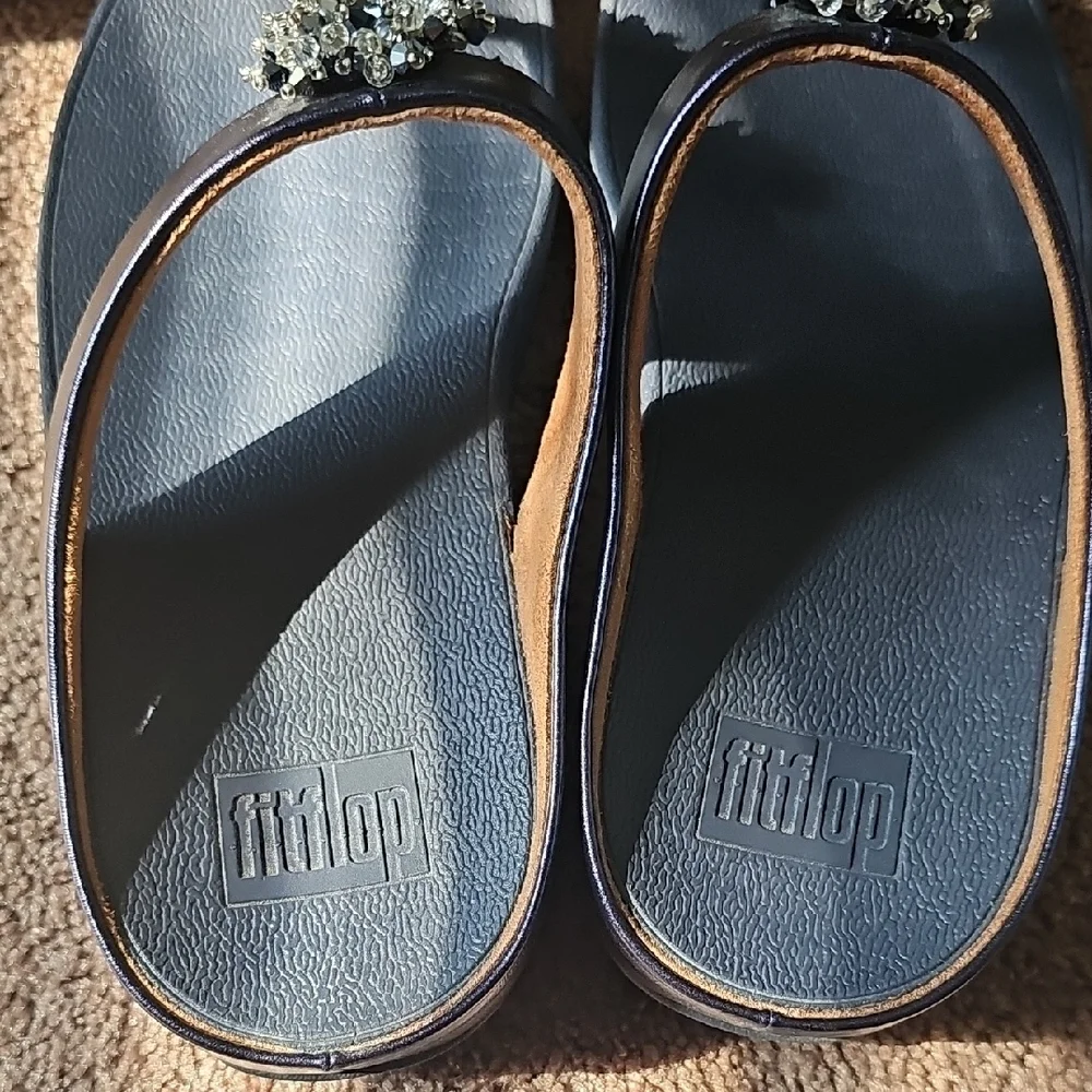 Fitflop Black Sandals Comfortable Stylish Design - Picture 4 of 6